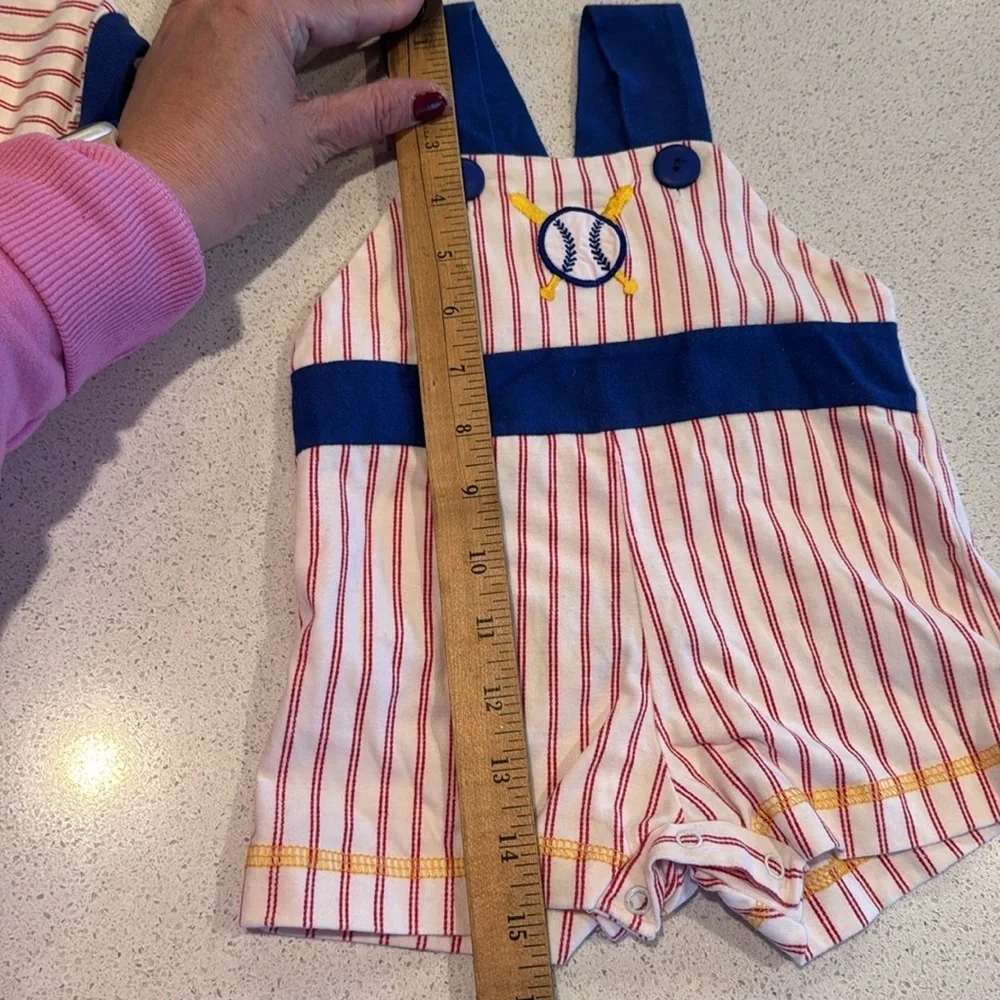 Vintage - Little by little baby 0-6 months baseball outfit - overalls and jacket